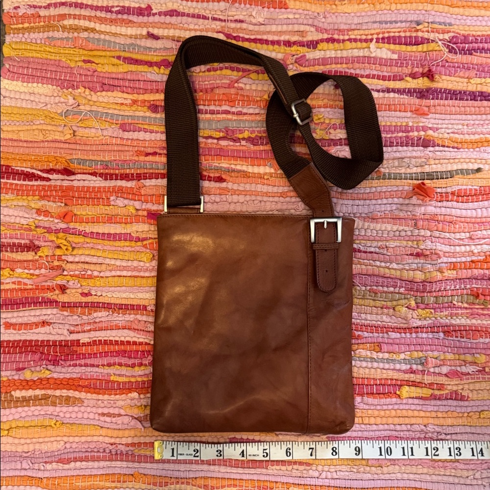 Ili Brown Genuine Leather Crossbody Bag